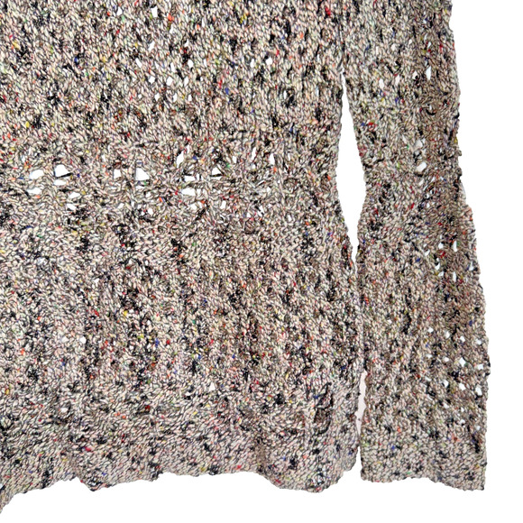 Soft Surroundings Sz M Pointelle Colorful Open Knit Sweater Beach Boho - Picture 4 of 10